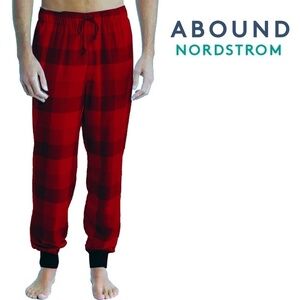 Nordstrom ABOUND Flannel Jogger Pants Buffalo Plaid Fitness Streetwear PJ NWOT